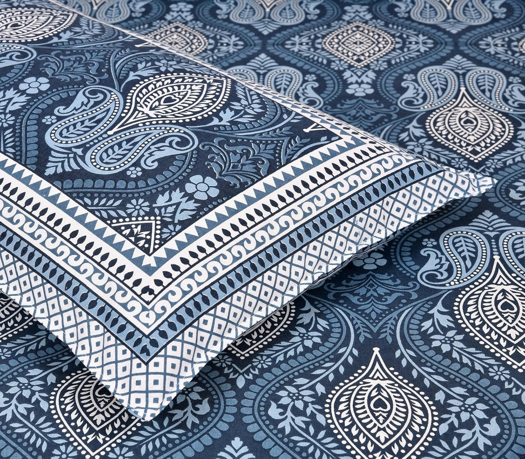 Jaipuri Indigo Design  Cotton BedSheet (Elegance)