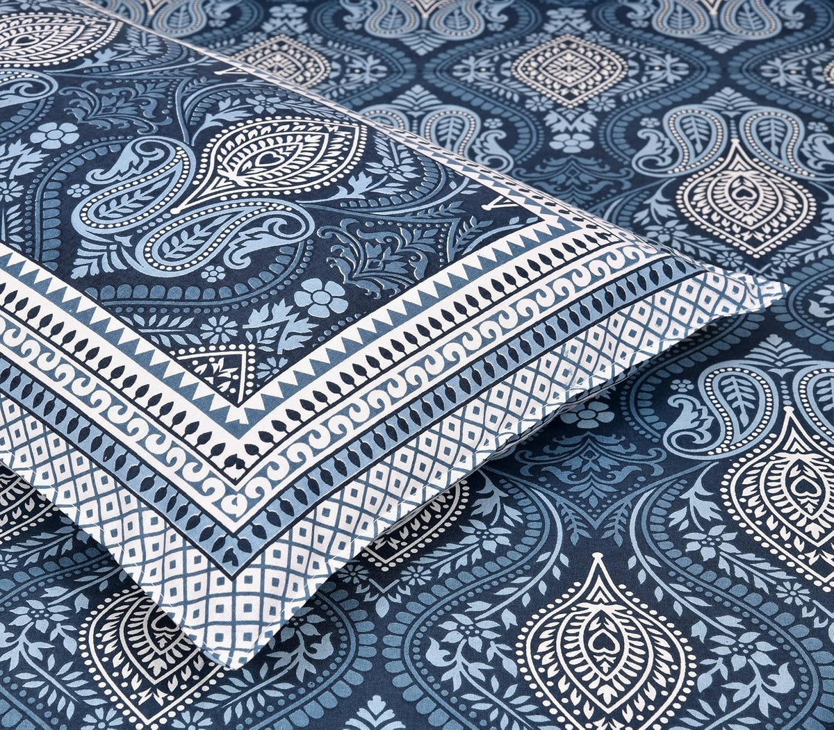 Jaipuri Indigo Design  Cotton BedSheet (Elegance)