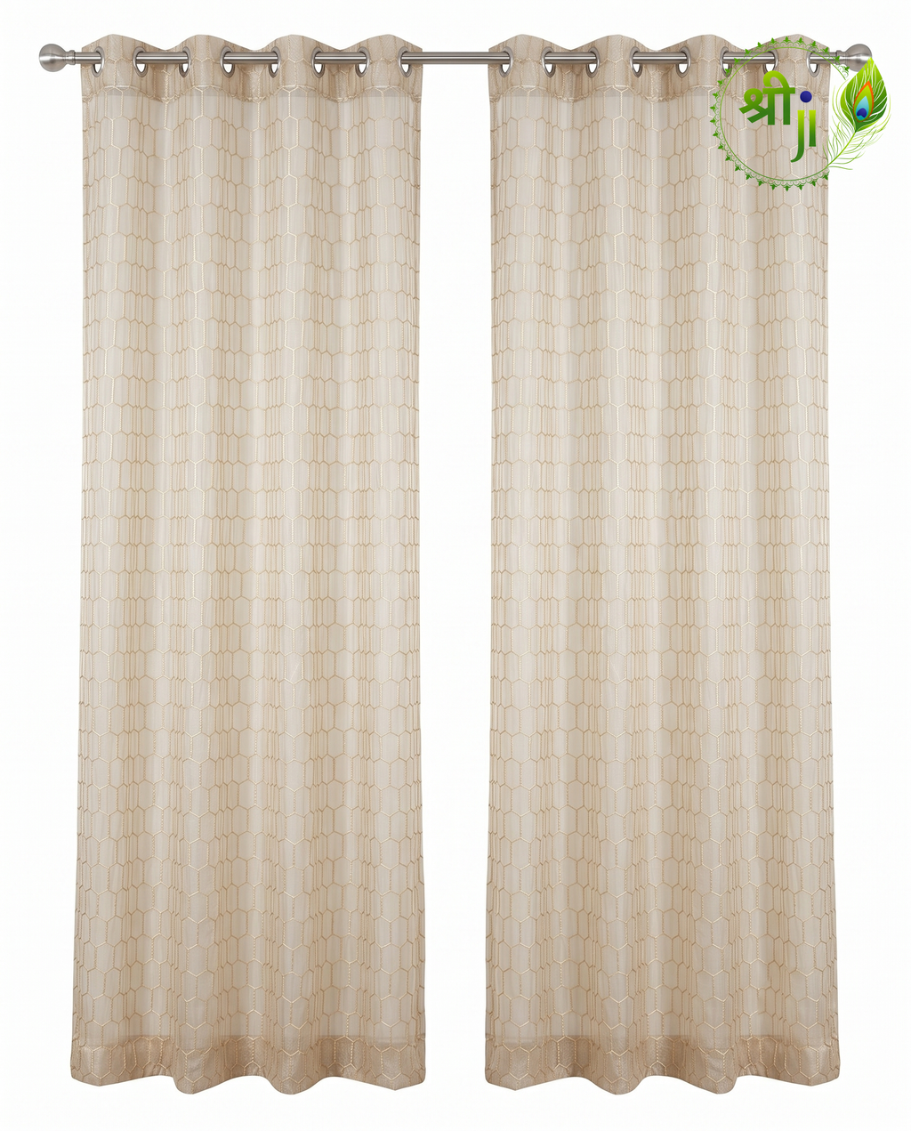 Kalvin Golden Eyelet Curtains — Pair of 2