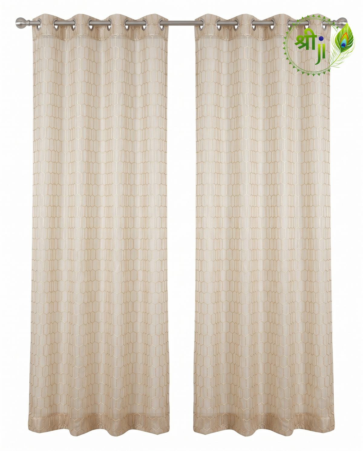 Kalvin Golden Eyelet Curtains — Pair of 2