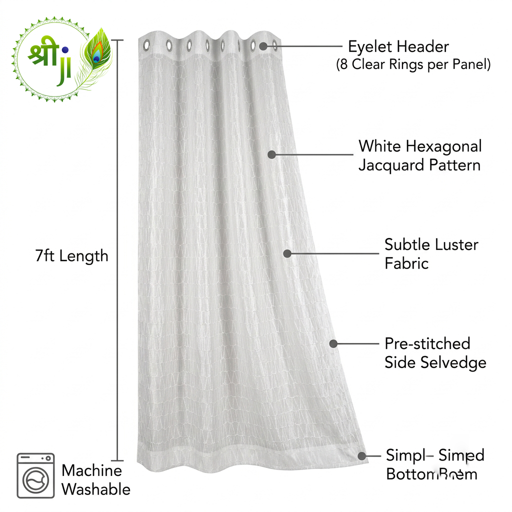Kalvin White Eyelet Curtains — Pair of 2