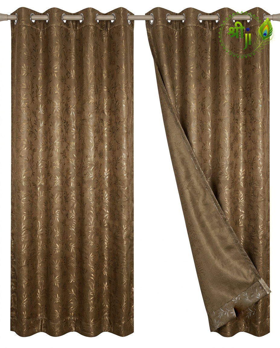 Coffee Sky Force Eyelet Curtains — Pair of 2