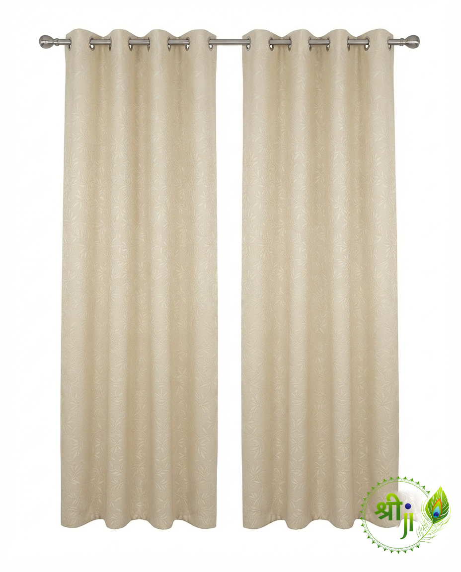 Beige Sky Force Eyelet Curtains — Pair of 2