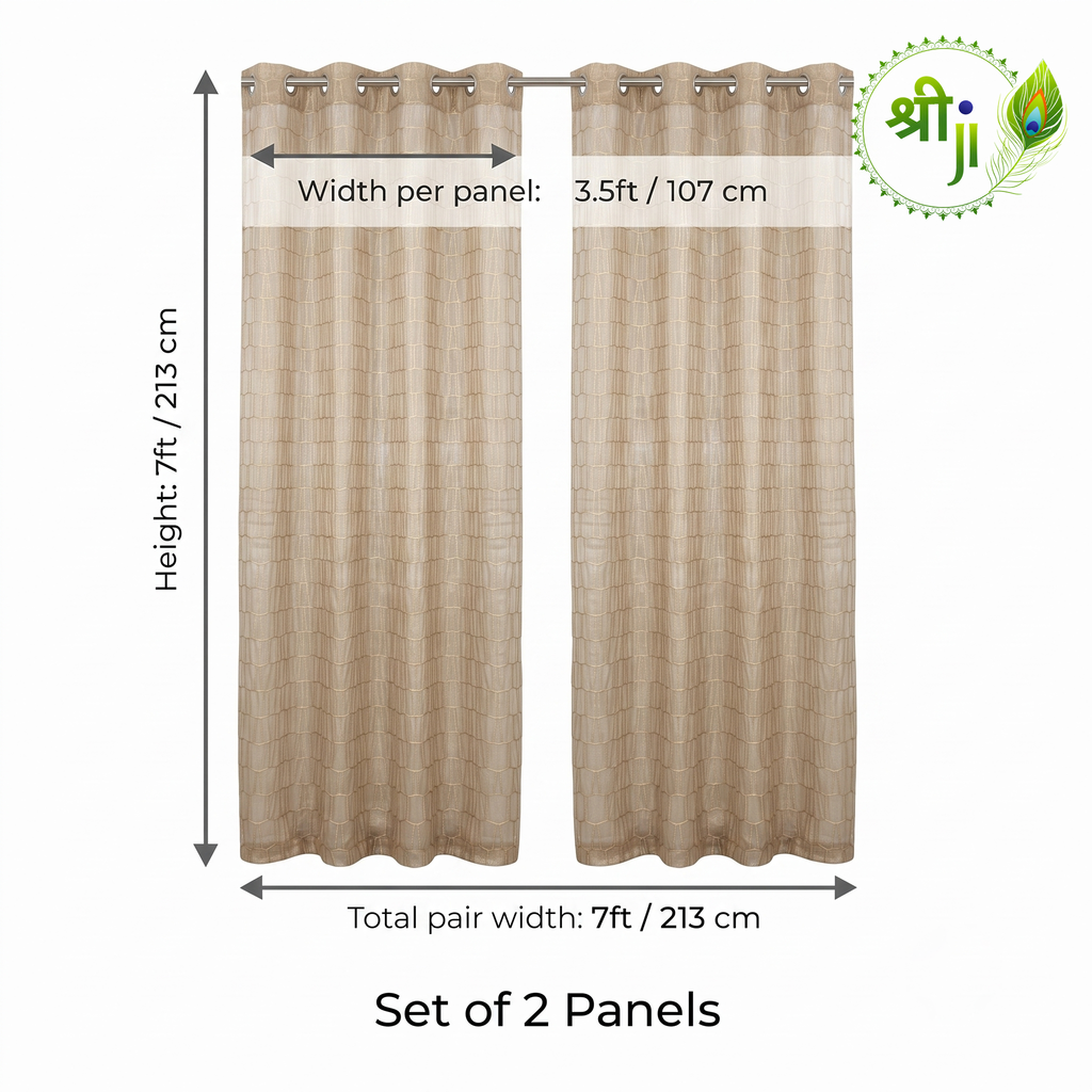 Kalvin Golden Eyelet Curtains — Pair of 2