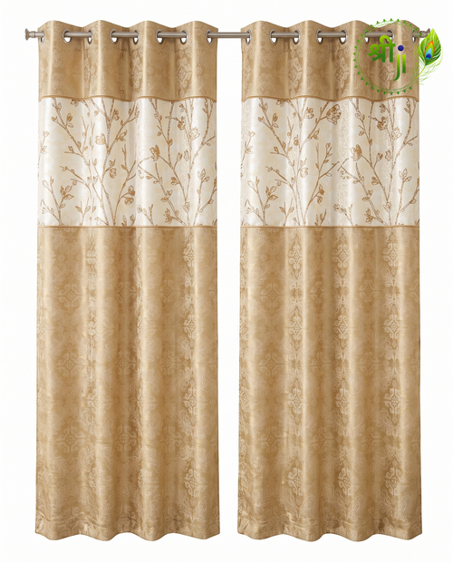 Finns Golden White Eyelet Curtains — Pair of 2