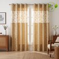 Finns Golden White Eyelet Curtains — Pair of 2