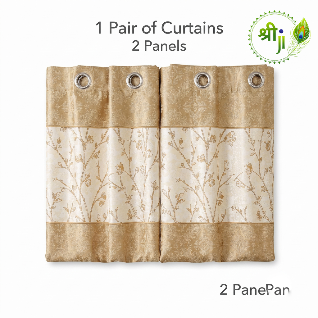 Finns Golden White Eyelet Curtains — Pair of 2