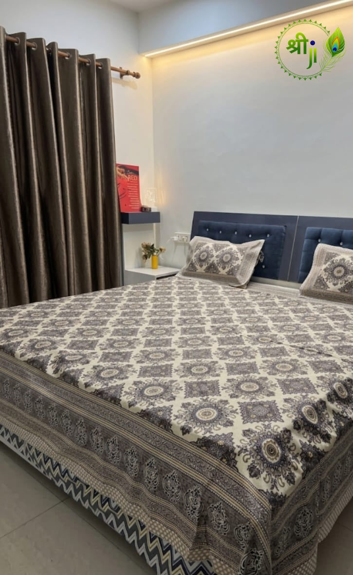 Jaipuri Design Cotton Bed Sheet (Elegance)