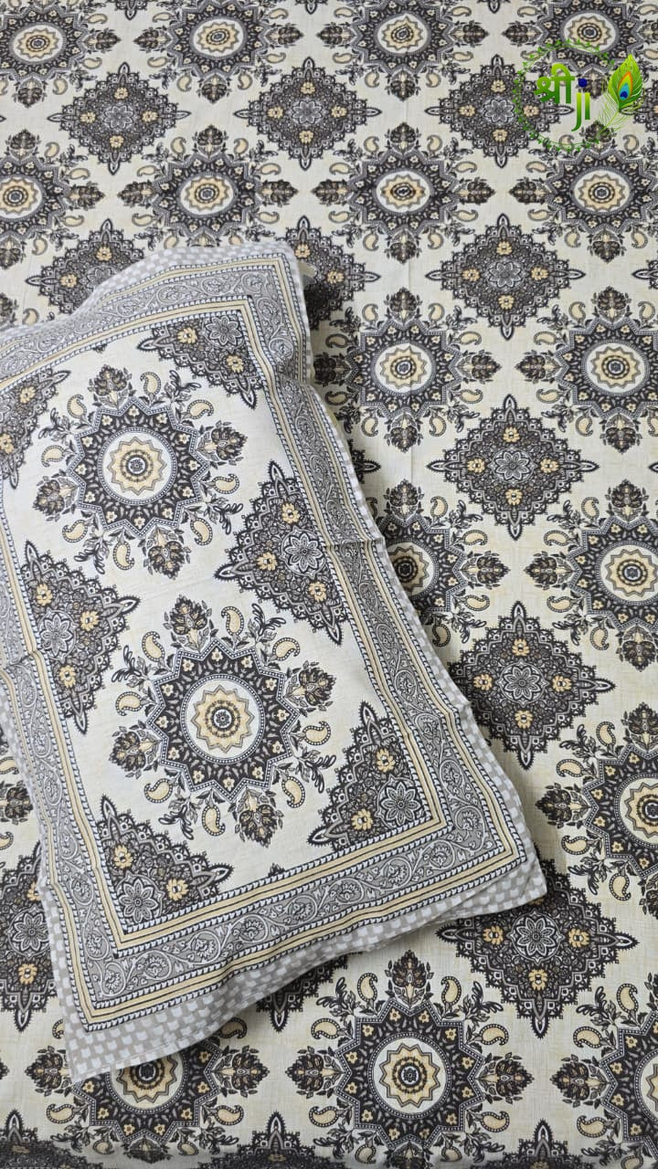 Jaipuri Design Cotton Bed Sheet (Elegance)