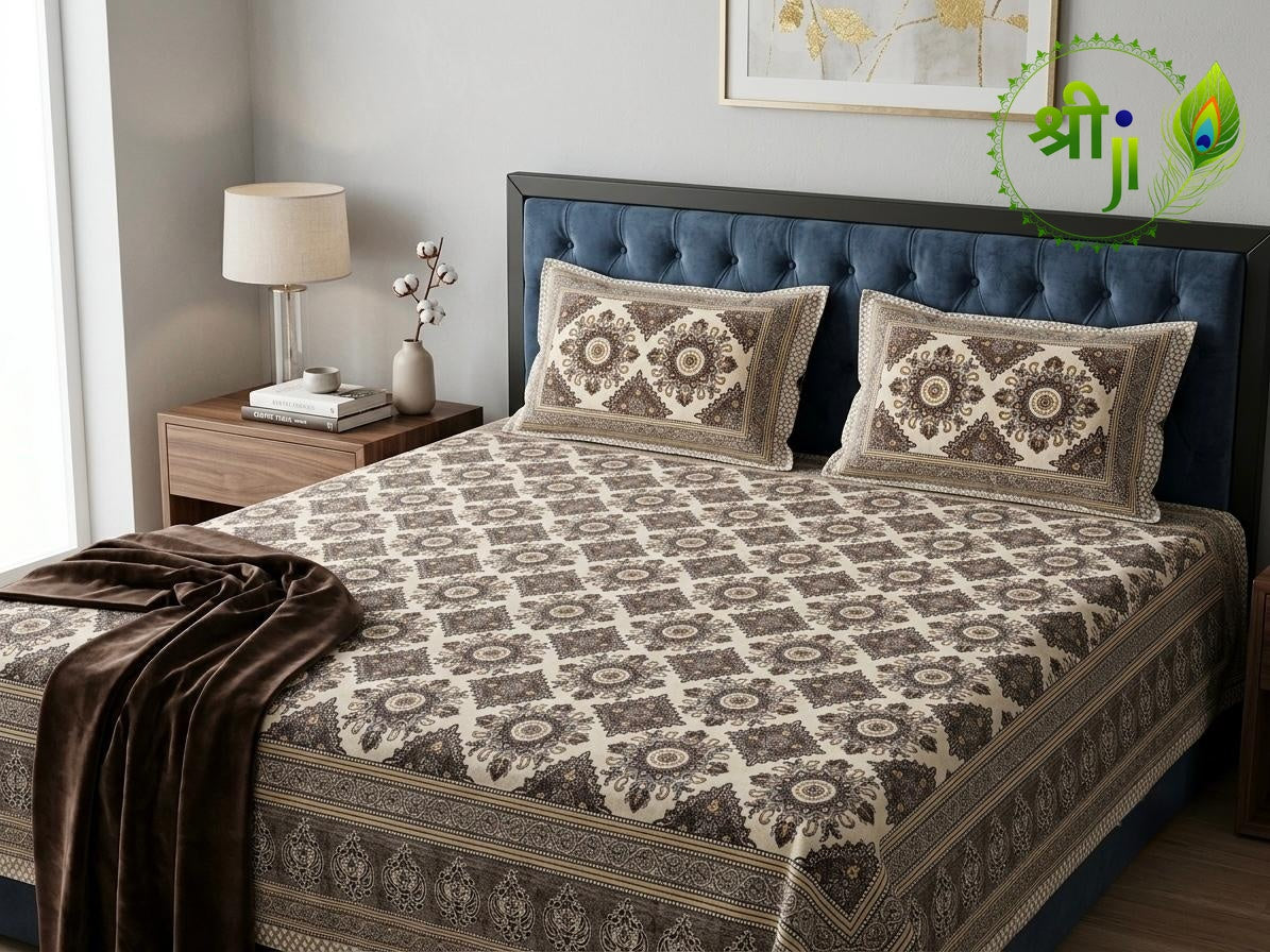 Jaipuri Design Cotton Bed Sheet (Elegance)