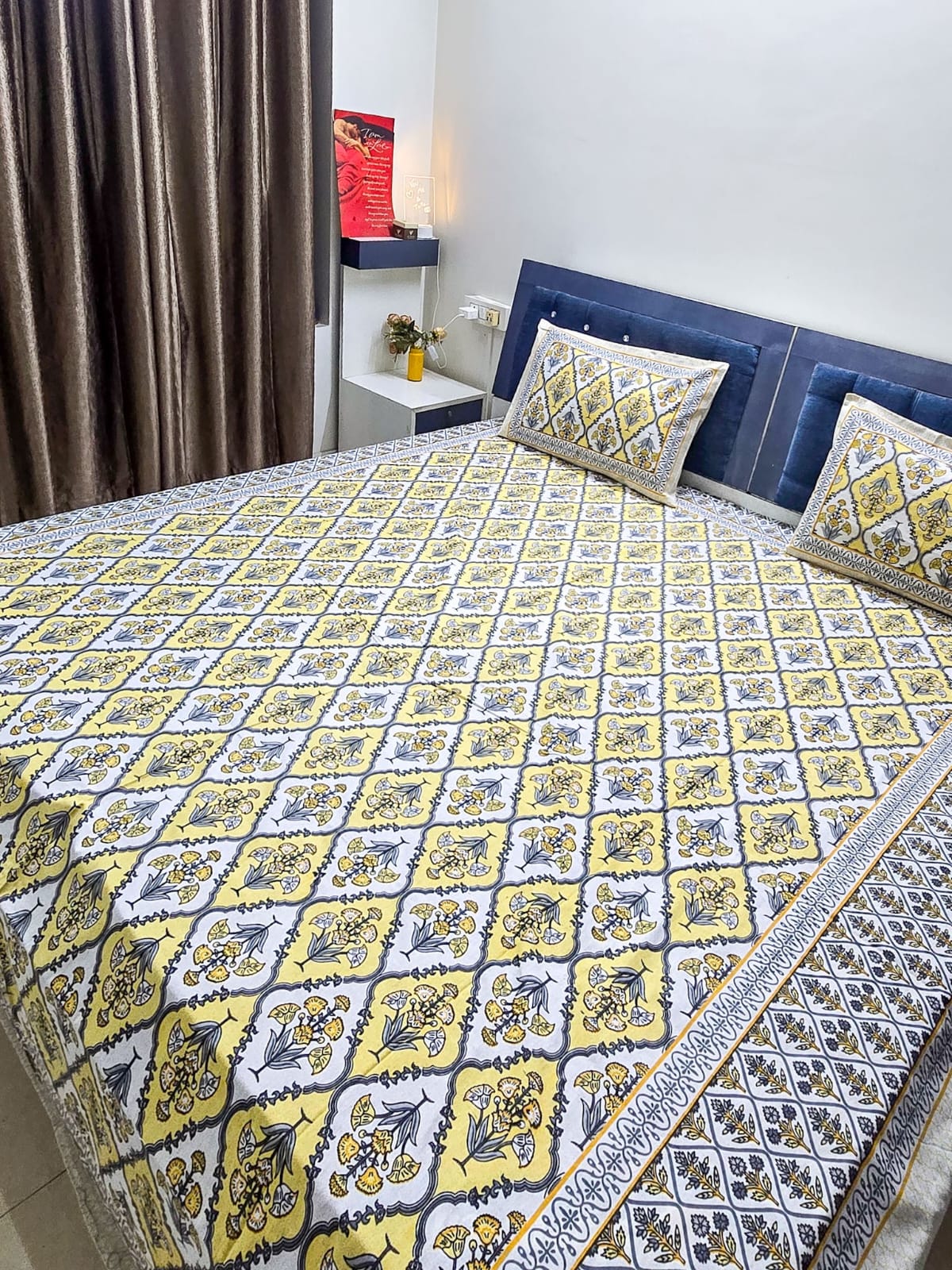 Jaipuri Design Cotton Bed Sheet (Elegance)