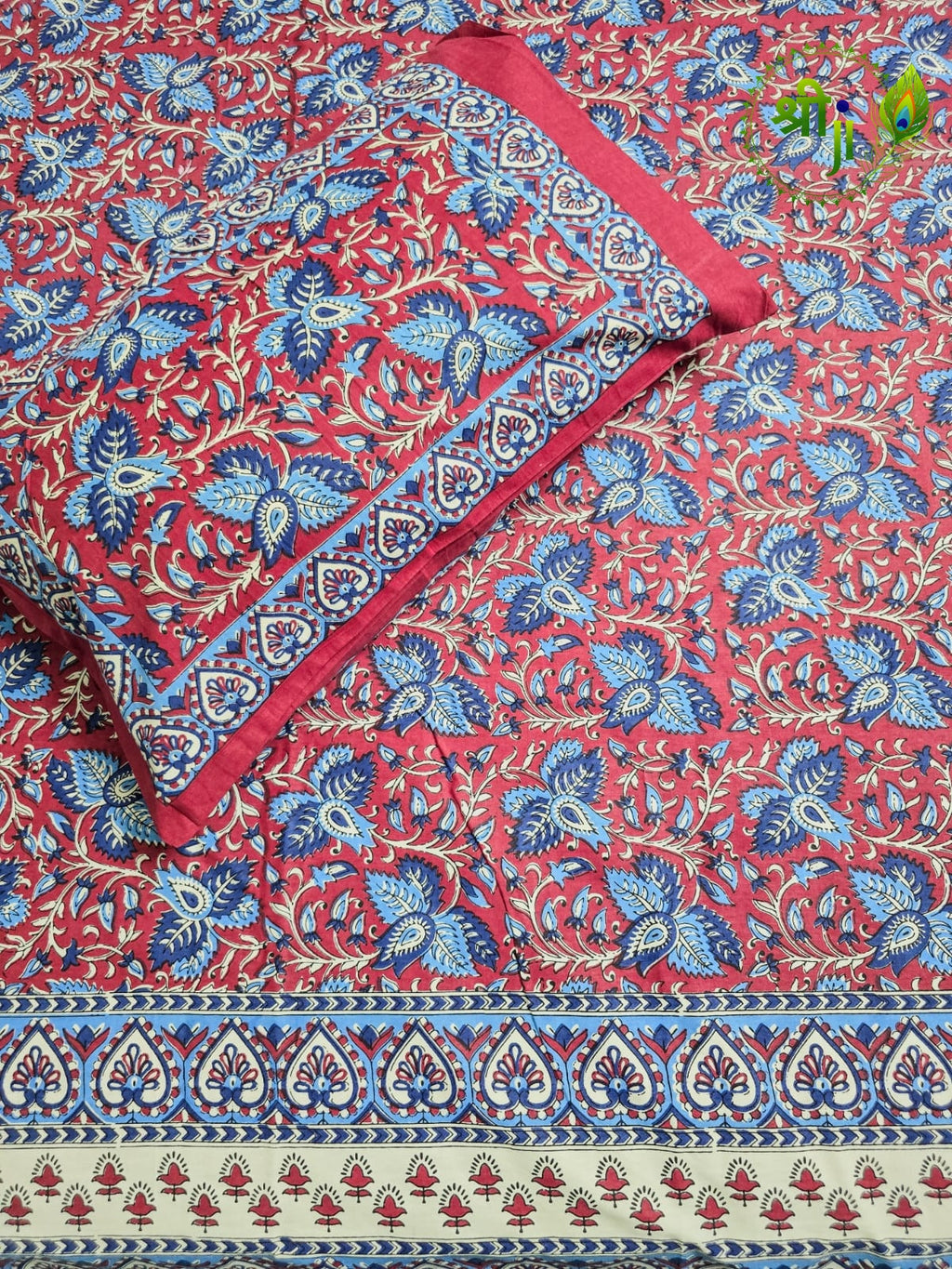Kalamkari  Jaipuri Design Cotton Bedsheet