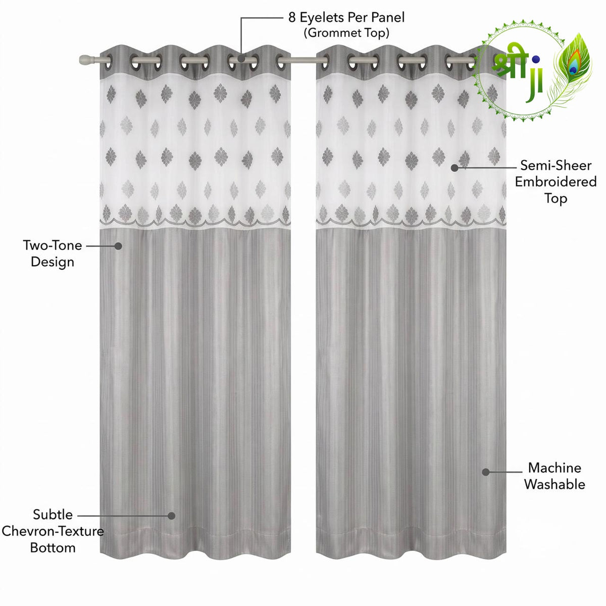 Box Office Eyelet Curtains — Pair of 2