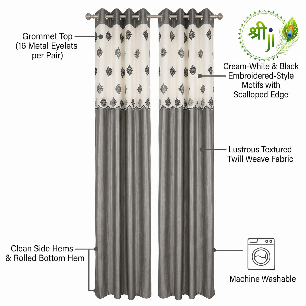 Box Office Eyelet Curtains — Pair of 2