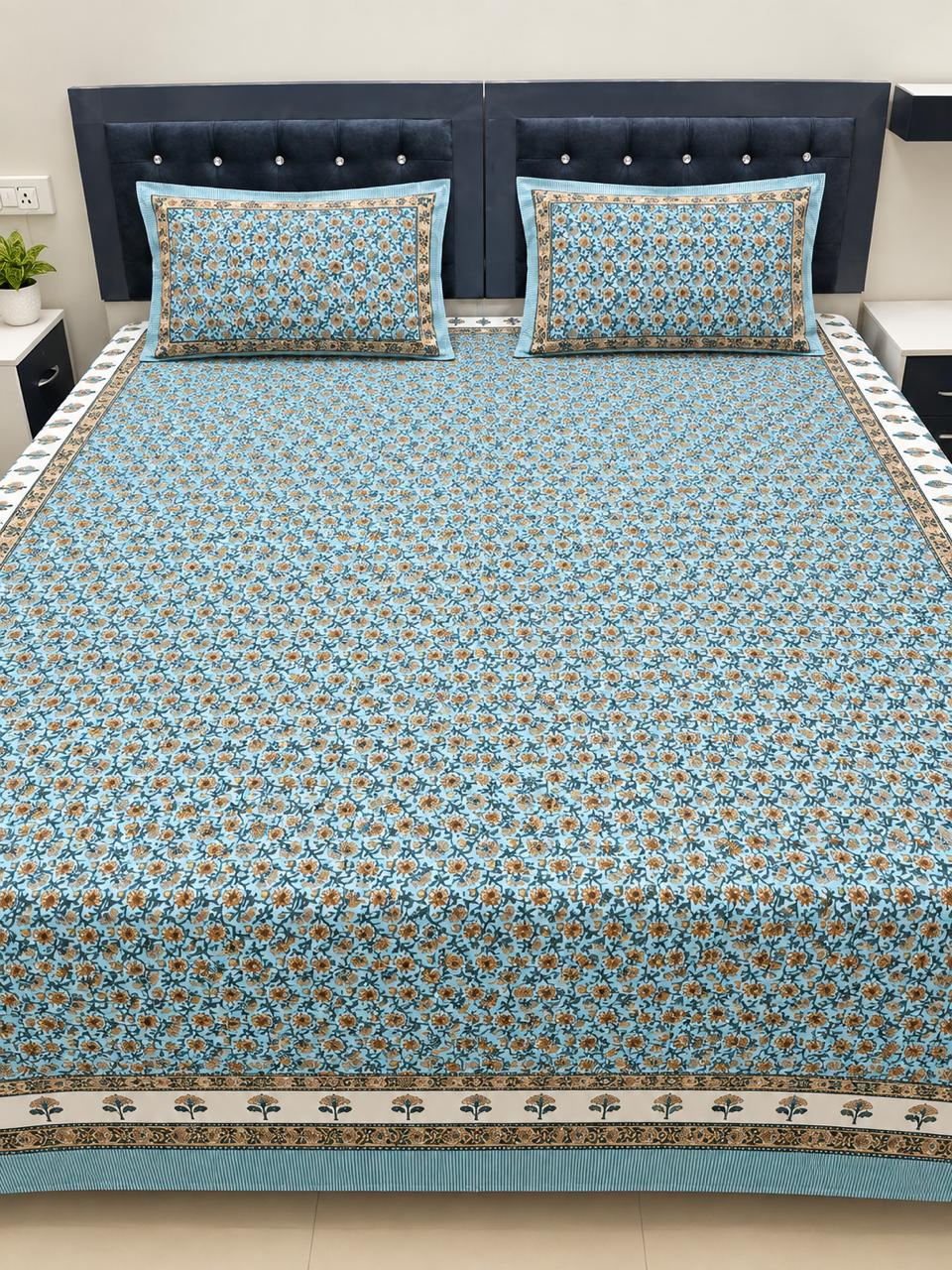 Jaipuri Design Cotton Bed Sheet (Elegance)