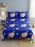 Kids Cotton Double Bedsheet with 2 Pillow Covers - Unicorn Print