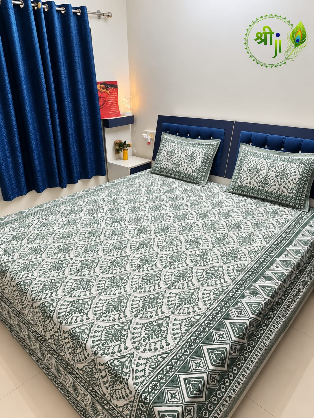 Jaipuri Design Cotton Bed Sheet (Elegance)