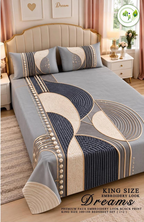 Dreams King Size Bedsheet – Grey