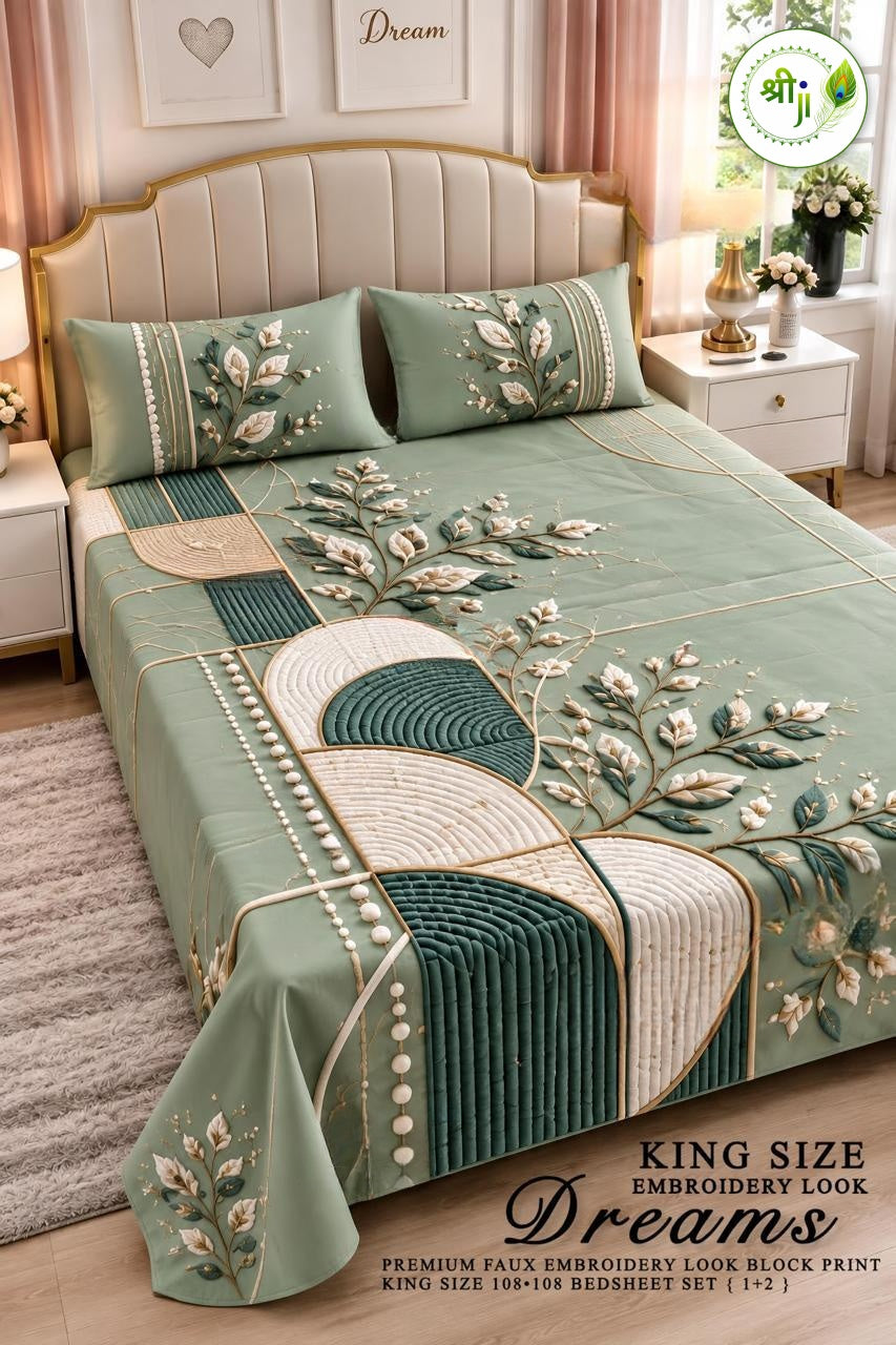 Dreams King Size Bedsheet – Sage Green