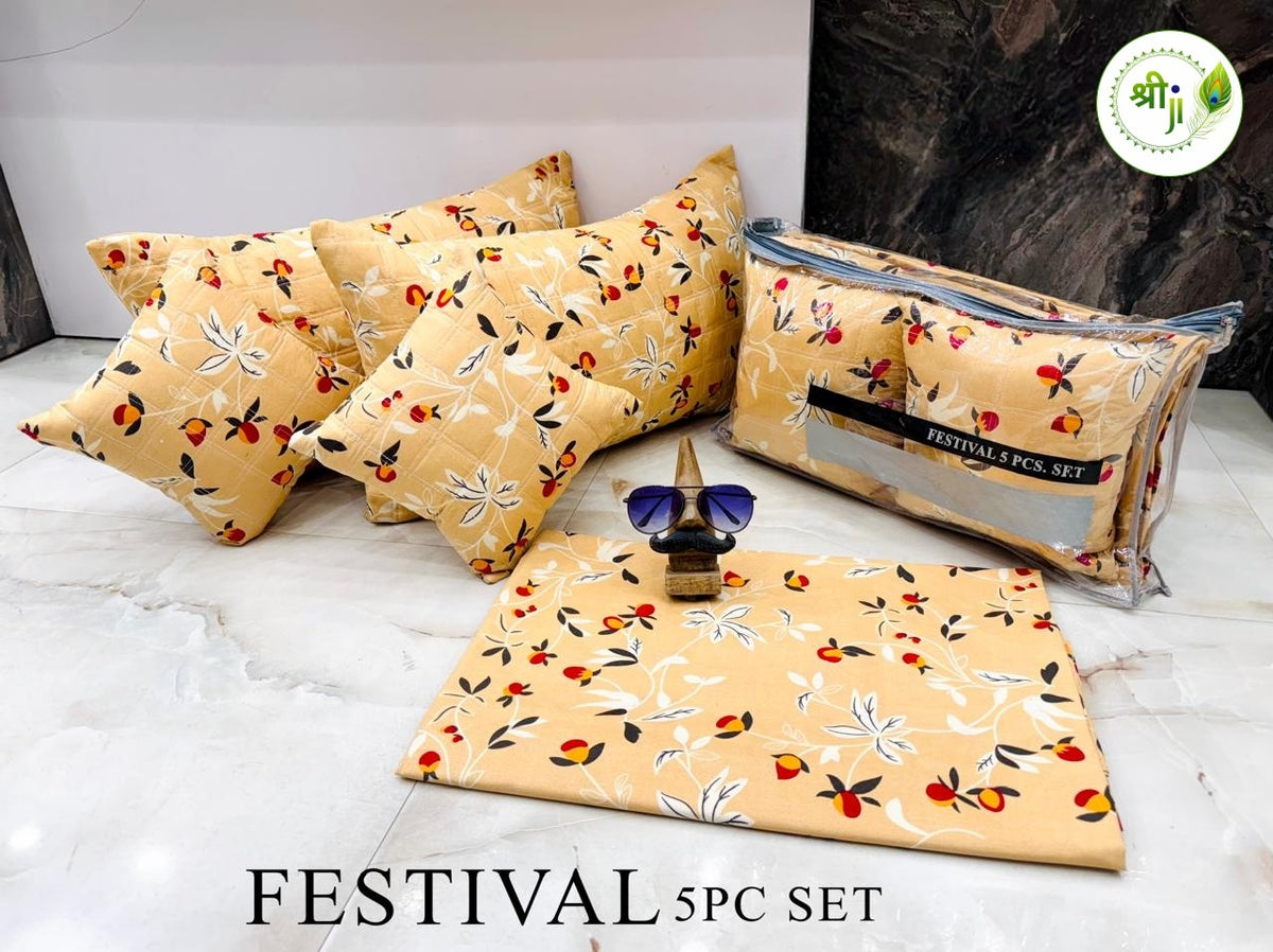 Festival 5 Piece Bedding Gift Set – Peach Berry