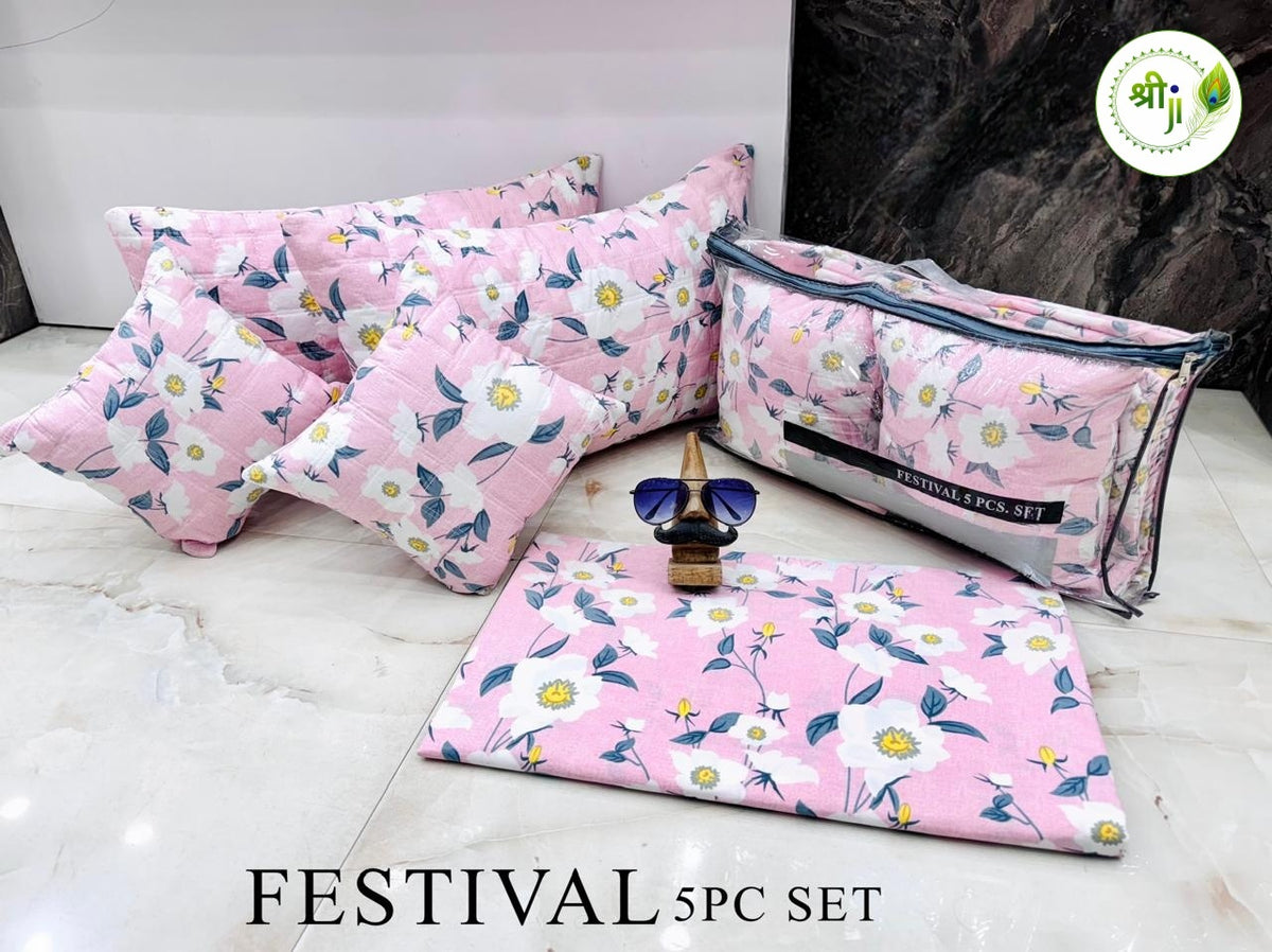 Festival 5 Piece Bedding Gift Set – Pink Blossom