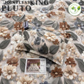 Pluto Jointless King Size Bedsheet – Grey Beige Floral