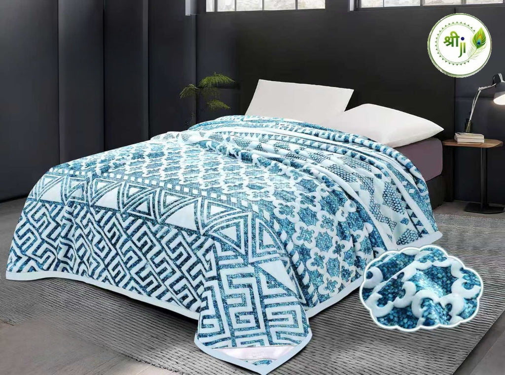 Imported Super Soft Premium Blanket – Blue Green