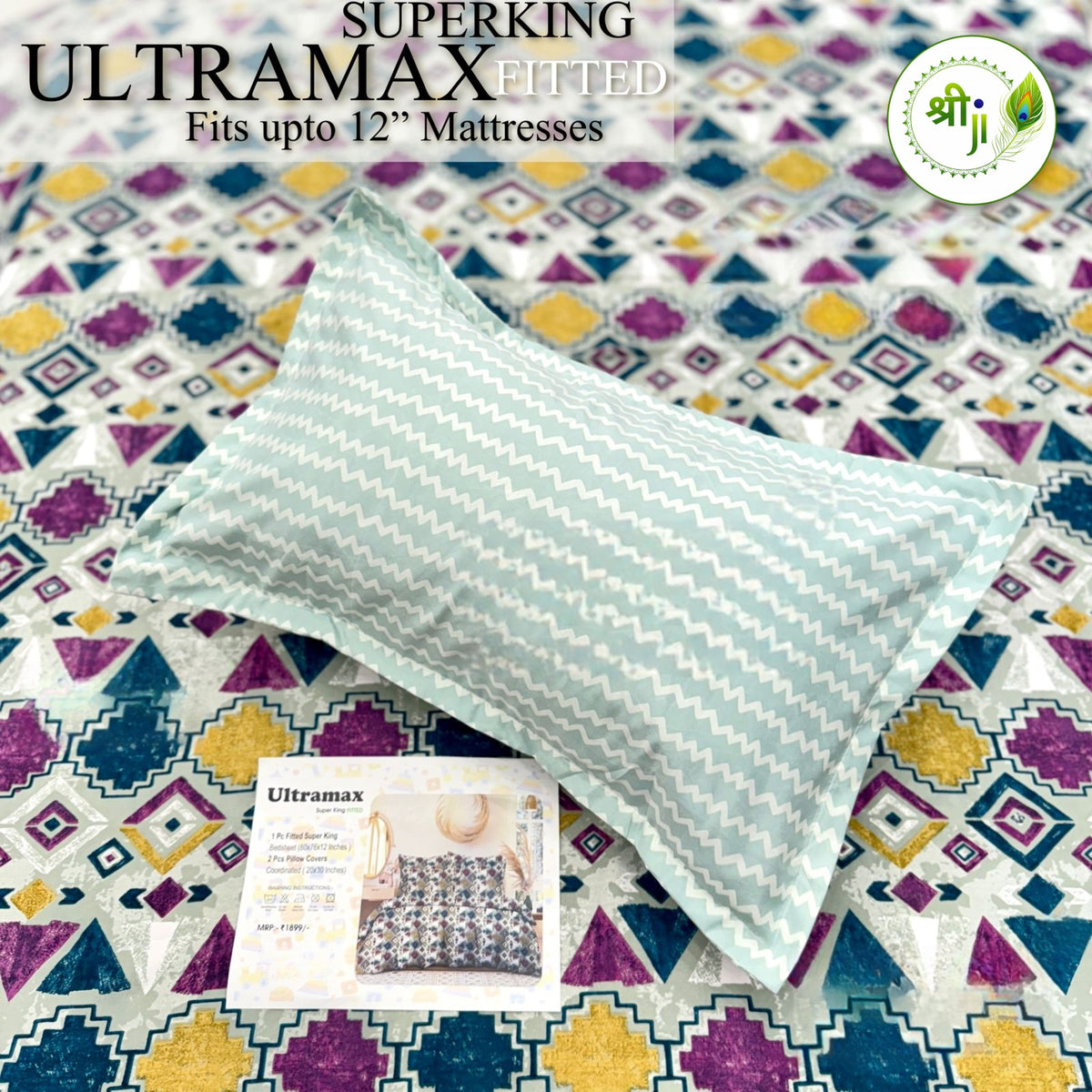 Ultramax Super King Fitted Bedsheet – Aztec Diamond