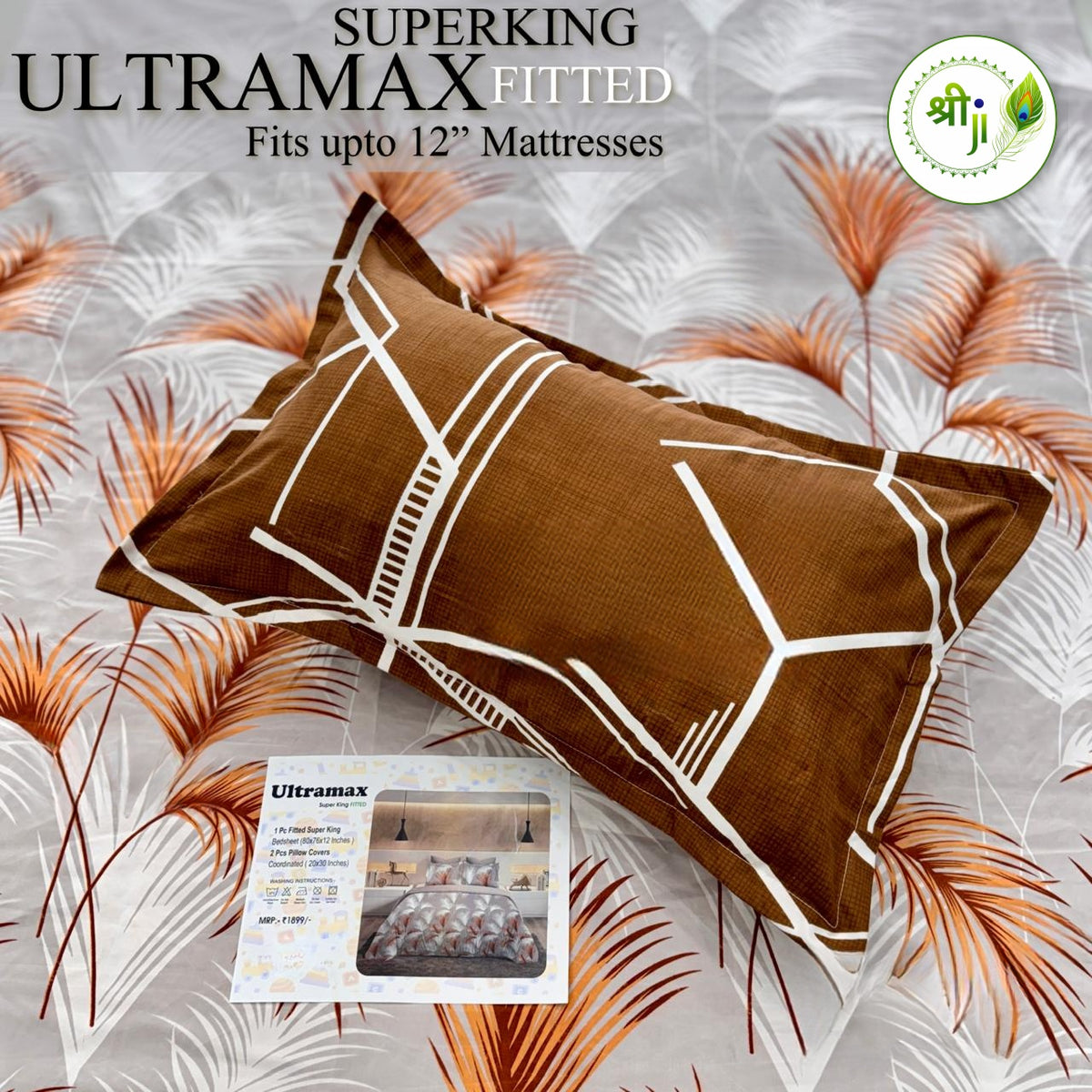 Ultramax Super King Fitted Bedsheet – Copper Palm